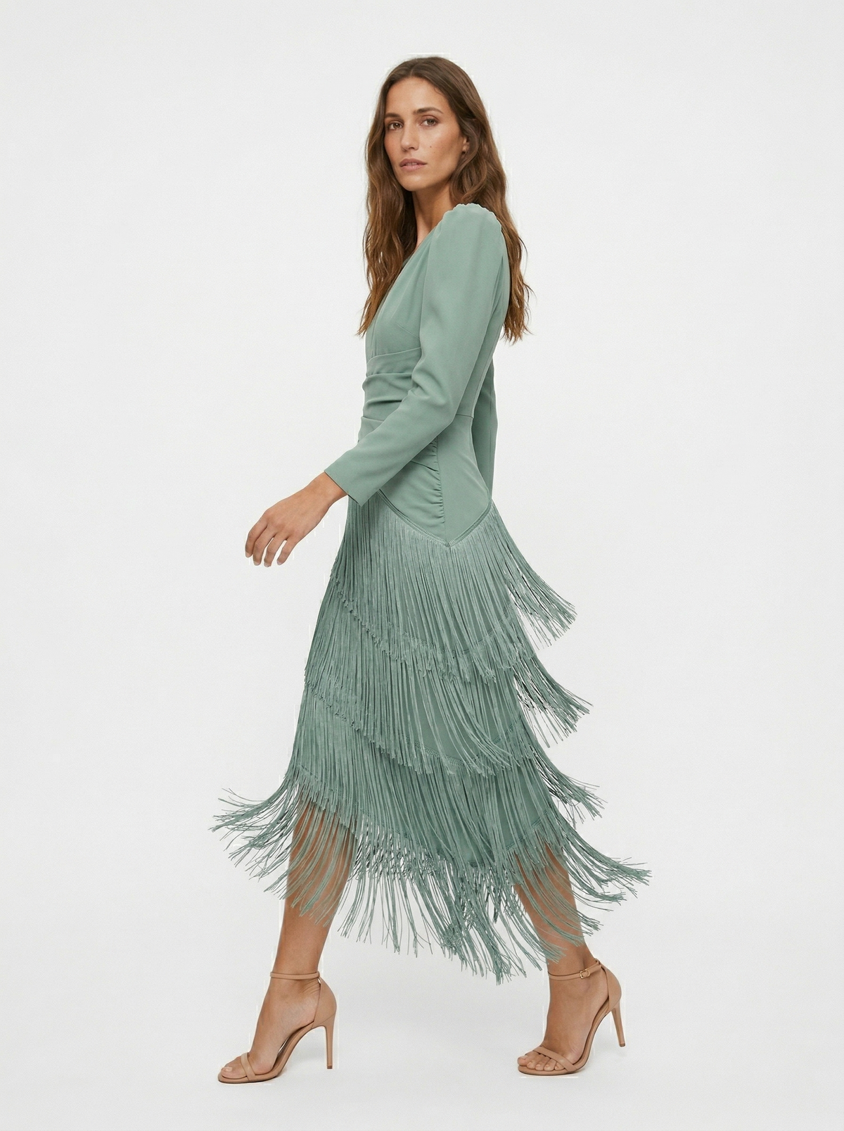 Vestido Elegante Con Flecos