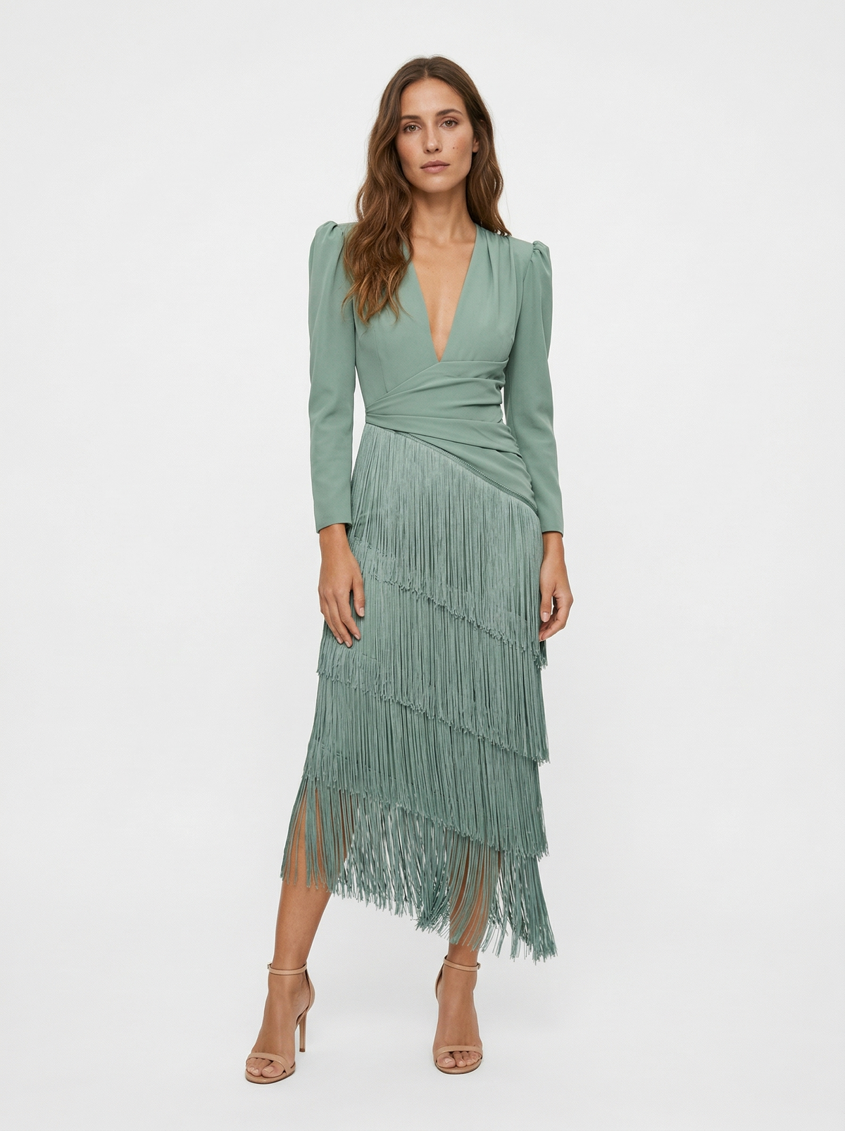 Vestido Elegante Con Flecos